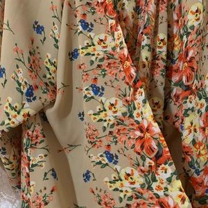 Beige Floral Cover up/Duster